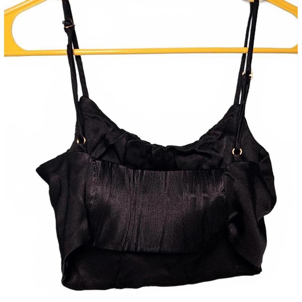 Black Cropped Top with Adjustable‎ Straps for Women No Tag